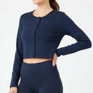 Set Active Sportbody long sleeve crop top in Navy Blue